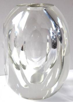 Heavy massive vase with oval facets