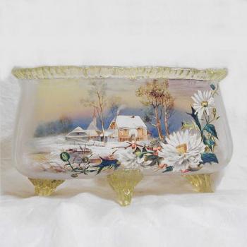 Vase - enamel, opal glass - 1880 Vase - enamel, opal glass - 1880