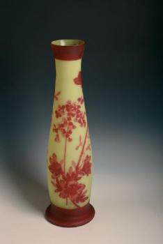 Yellow vase with red flowers Yellow vase with red flowers