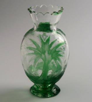 Glass Vase - clear glass, green glass - 1925 Glass Vase - clear glass, green glass - 1925