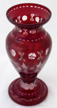 Vase with cut ornament - Egermann Vase with cut ornament - Egermann