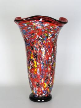 Vase - red glass - 1980 Vase - red glass - 1980