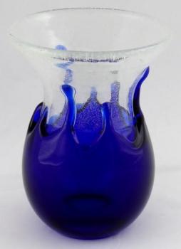 Vase with cobalt glass - Pavel Jezek, Skrdlovice Vase with cobalt glass - Pavel Jezek, Skrdlovice