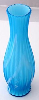 Light blue and white vase, with flutes Light blue and white vase, with flutes