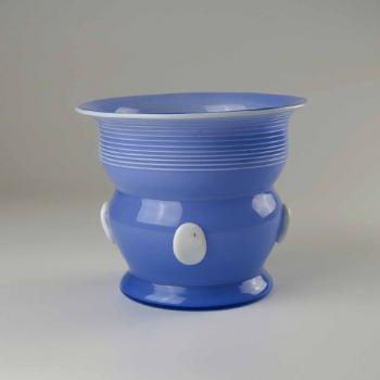 Vase - blue glass, milk glass - 1920 Vase - blue glass, milk glass - 1920