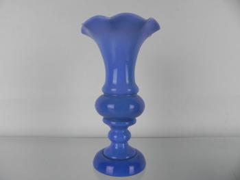 Vase - blue glass, milk glass - 1920