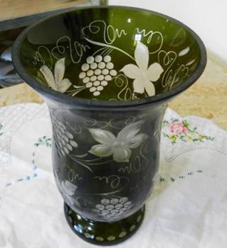 Vase - green glass - 1960