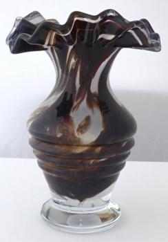 Vase with milk and brown glass