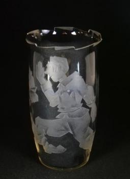 Vase - cut glass, clear glass - Ladislav Přenosil - 1925