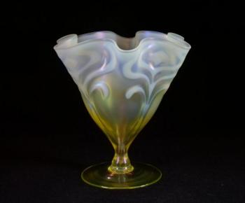 Glass Vase - opal glass - Harrachov - 1910